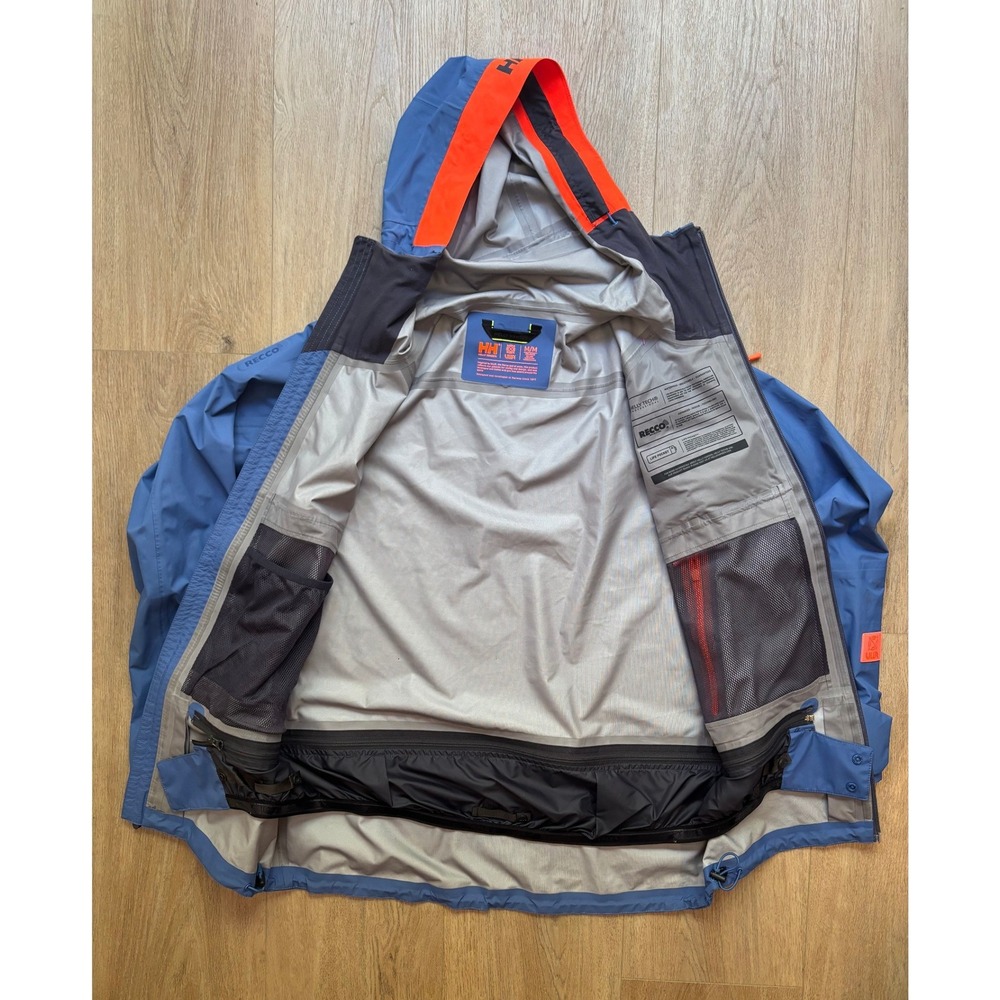 Helly Hansen ULLR Helly Tech Professional Ski Jacket Blue Orange Mens Medium - Picture 2 of 11
